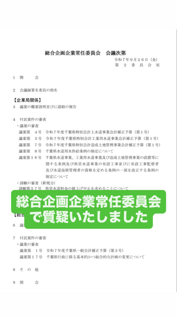 総合企画企業常任委員会で質疑